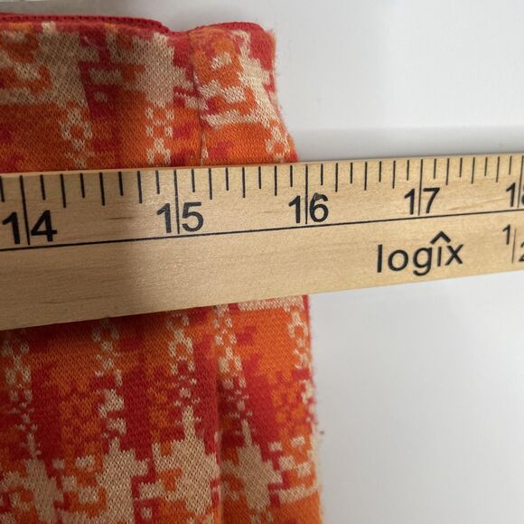 Maeve by Anthropologie Pants Womens Medium Orange Red The Margot Flare Plaid - Picture 6 of 13